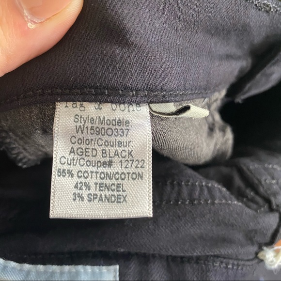 RAG & BONE ‘THE DRE’ BLACK SKINNY JEAN SIZE 24 - Picture 8 of 9